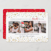 新年の休日|の花火| 3つの写真カード シーズンカード (正面/裏面)