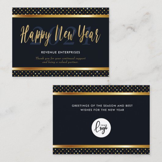 新年の会社のビジネスロゴ 名刺 (正面/裏面)