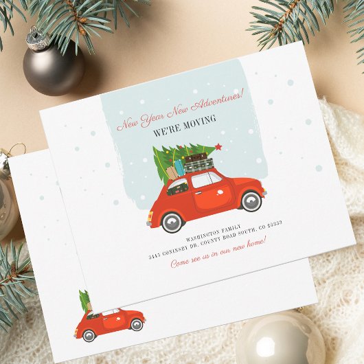 新年の冒険と住所の変更 ノートカード