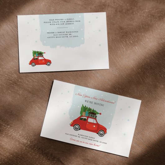 新年の冒険と住所の変更 ノートカード