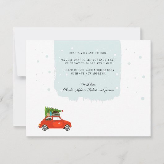 新年の冒険と住所の変更 ノートカード (裏面)