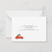 新年の冒険の新しいアドレス赤い車の移動 ノートカード (裏面)