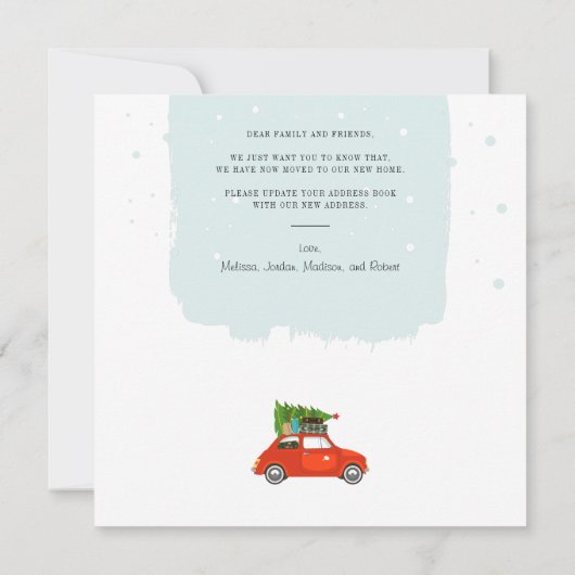 新年の冒険の新しい住所の引越し発表 ノートカード (裏面)