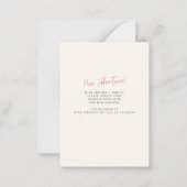 新年の冒険ホーム住所の変更の移動 ノートカード (裏面)