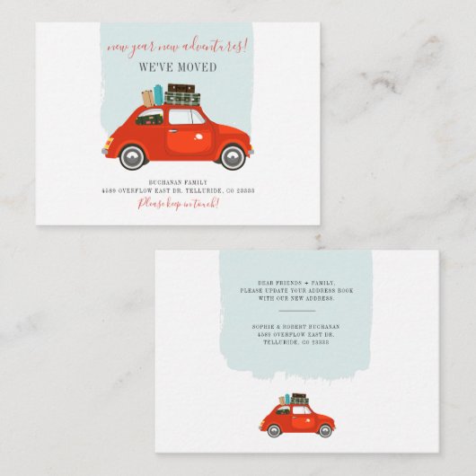 新年の冒険 移転のお知らせ ノートカード (正面/裏面)