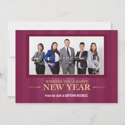 新年の写真の挨拶企業のメッセージ シーズンカード (正面)