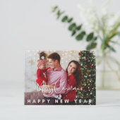 新年の写真エレガントモダン シーズンポストカード (スタンド正面)