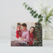 新年の写真エレガントモダン シーズンポストカード (スタンド正面)