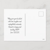 新年の写真エレガントモダン シーズンポストカード (裏面)