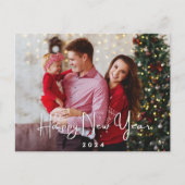 新年の写真エレガントモダン シーズンポストカード (正面)