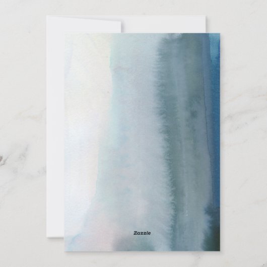 新年の写真カード | 新しいフローラ水色 シーズンカード (裏面)