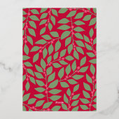 新年の写真応援 – 赤縁ど 箔シーズンカード (裏面)