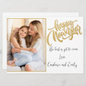 新年の写真 ホリデー カード (正面/裏面)