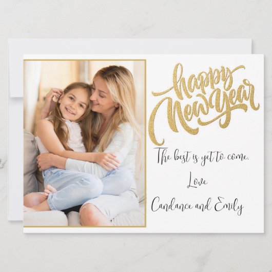 新年の写真 ホリデー カード (正面)