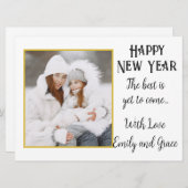 新年の写真 ホリデー カード (正面/裏面)