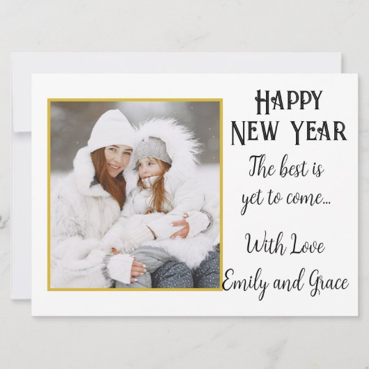 新年の写真 ホリデー カード (正面)