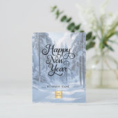 新年の冬のワンダーランドのビジネスロゴ シーズンポストカード (スタンド正面)