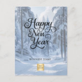 新年の冬のワンダーランドのビジネスロゴ シーズンポストカード (正面)