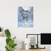 新年の冬のワンダーランドのビジネスロゴ ポスター (ホームオフィス)