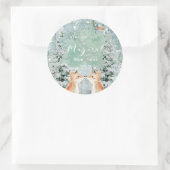 新年の冬休みの雪の森 ラウンドシール (バッグ)