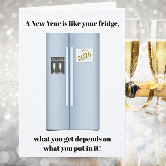 新年の冷蔵庫の中身は？明けましておめでとう カード