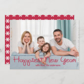 新年の台本よくはしゃぐの写真 | レッド シーズンカード (正面/裏面)