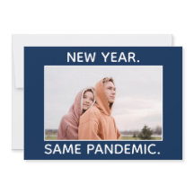 新年の同じパンデミックCovidユーモアのホリデーカード