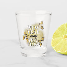 新年の同じ熱い混乱おもしろい金ゴールドグリッターヒョウ