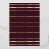 新年の喜び　エレガントな筆記体フォト＆ストライプ 箔シーズンカード (裏面)