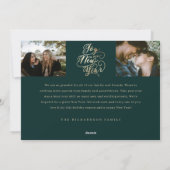 新年の喜び | 4枚のフォトスクリプエレガントト シーズンカード (裏面)