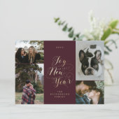 新年の喜び | 4枚のフォトスクリプエレガントト シーズンカード (スタンド正面)