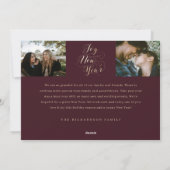 新年の喜び | 4枚のフォトスクリプエレガントト シーズンカード (裏面)