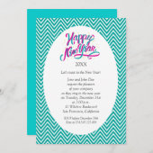 新年の夜のパーティー・セレブレーション 招待状 (正面/裏面)