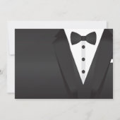 新年の夜のパーティー 黒スーツの蝶ネクタイ 夕食の招待状 招待状 (裏面)