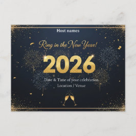 新年の夜のポストカード招待状 - 2026 インビテーションポストカード