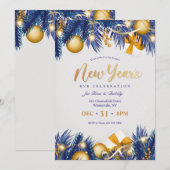 新年の夜の招待状 招待状 (正面/裏面)