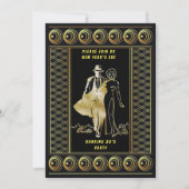 新年の夜の1920年代スタイルのカップルパーティー、ZRP 招待状 (正面)