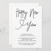 新年の大晦日パーティーの招待状 招待状 (正面/裏面)