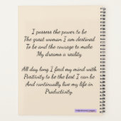 新年の女性  プランナー手帳 (裏面)