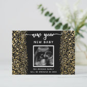 新年の妊娠告知用の写真カード サンキューカード (スタンド正面)