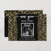 新年の妊娠告知用の写真カード サンキューカード (正面/裏面)