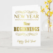 新年の始まりの金ゴールド カード (黄色い花)