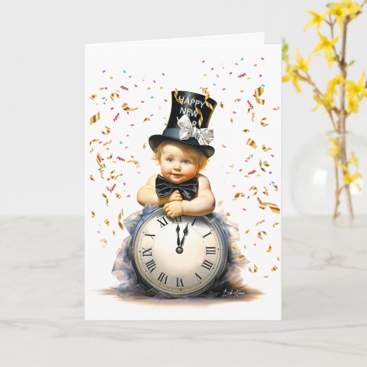 新年の始まり カード (黄色い花)