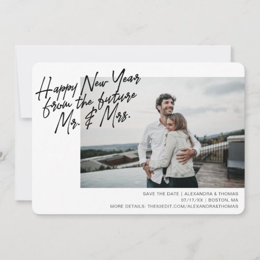 新年の婚約保存日付 シーズンカード (正面)