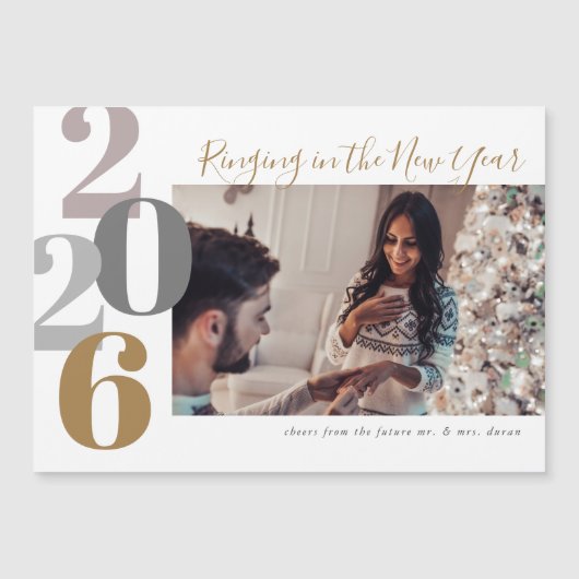 新年の婚約写真カードの呼び出し (正面)