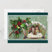 新年の子ネコを祝うこと シーズンポストカード (正面/裏面)