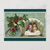 新年の子ネコを祝うこと シーズンポストカード (正面)