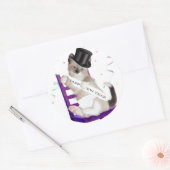 新年の子ネコクラシック丸ステッカー ラウンドシール (封筒)