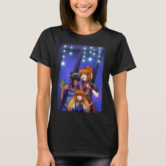 新年の宇宙お祝い Tシャツ (正面)