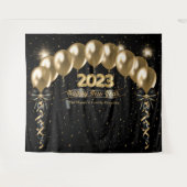 新年の家族の懇親会写真の背景 タペストリー (正面(横))